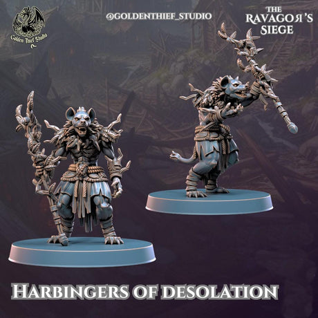 Gnoll Harbingers of Desolation Shaman Miniature | Full Set All Models - Tabletop RPG & D&D miniature. Perfect for wargaming & collectors