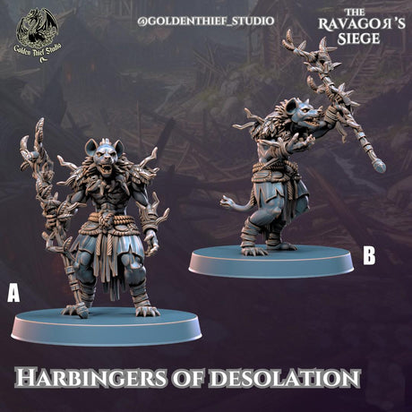 Gnoll Harbingers of Desolation Shaman Miniature | Full Set All Models - Tabletop RPG & D&D miniature. Perfect for wargaming & collectors