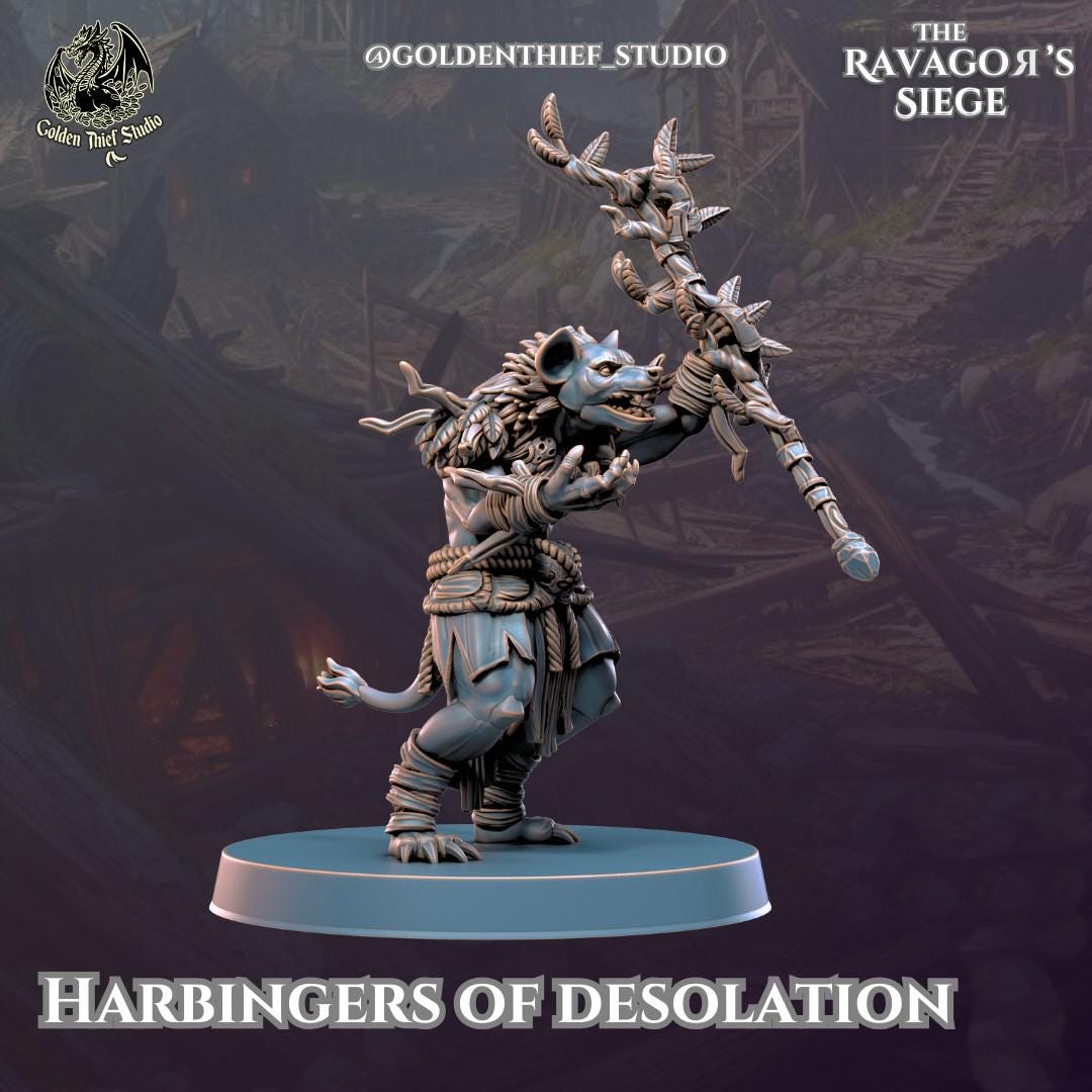 Gnoll Harbingers of Desolation Shaman Miniature - Gnoll B - 32mm
