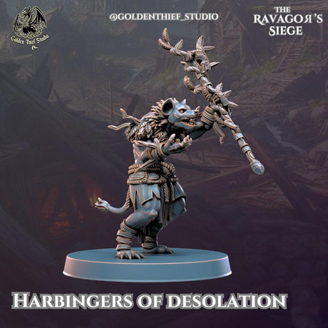 Gnoll Harbingers of Desolation Shaman Miniature | Gnoll B - Tabletop RPG & D&D miniature. Perfect for wargaming & collectors