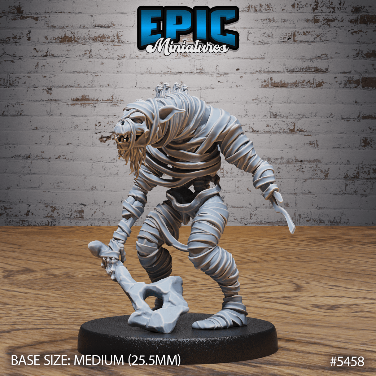 Gnoll Mummy Miniature | A - Tabletop RPG & D&D miniature. Perfect for wargaming & collectors