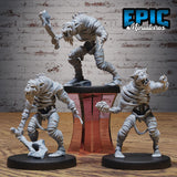 Gnoll Mummy Miniature | Set of 3 - Tabletop RPG & D&D miniature. Perfect for wargaming & collectors
