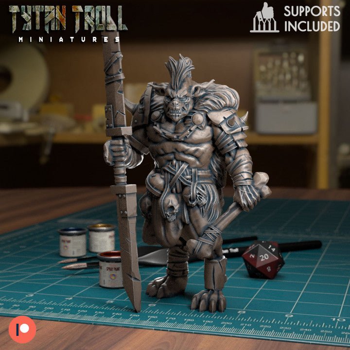Gnoll Elite Encounter Miniature set | A - Tabletop RPG & D&D miniature. Perfect for wargaming & collectors