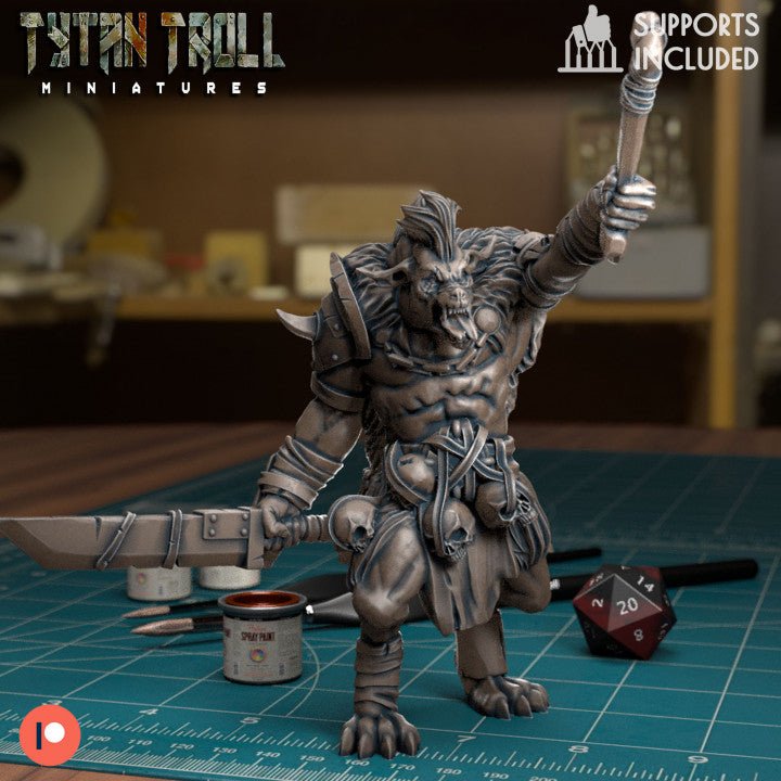 Gnoll Elite Encounter Miniature set | B - Tabletop RPG & D&D miniature. Perfect for wargaming & collectors