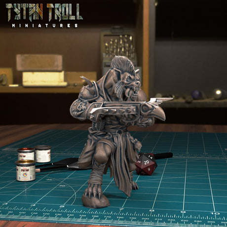 Gnoll Raiders Miniature | E - Tabletop RPG & D&D miniature. Perfect for wargaming & collectors