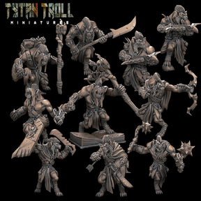 Gnoll Raiders Miniature | Set of 10 - Tabletop RPG & D&D miniature. Perfect for wargaming & collectors