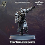 Gnoll Red Thunderbolts Miniature | Gnoll C - Tabletop RPG & D&D miniature. Perfect for wargaming & collectors