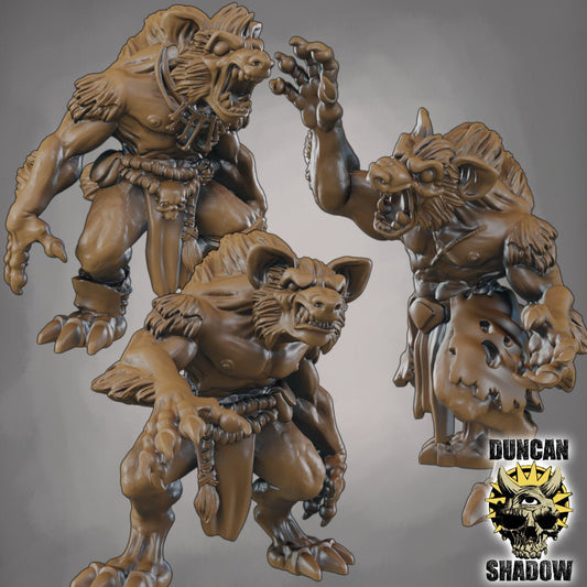 Gnoll Savages Miniature - Set of 3 - 32mm