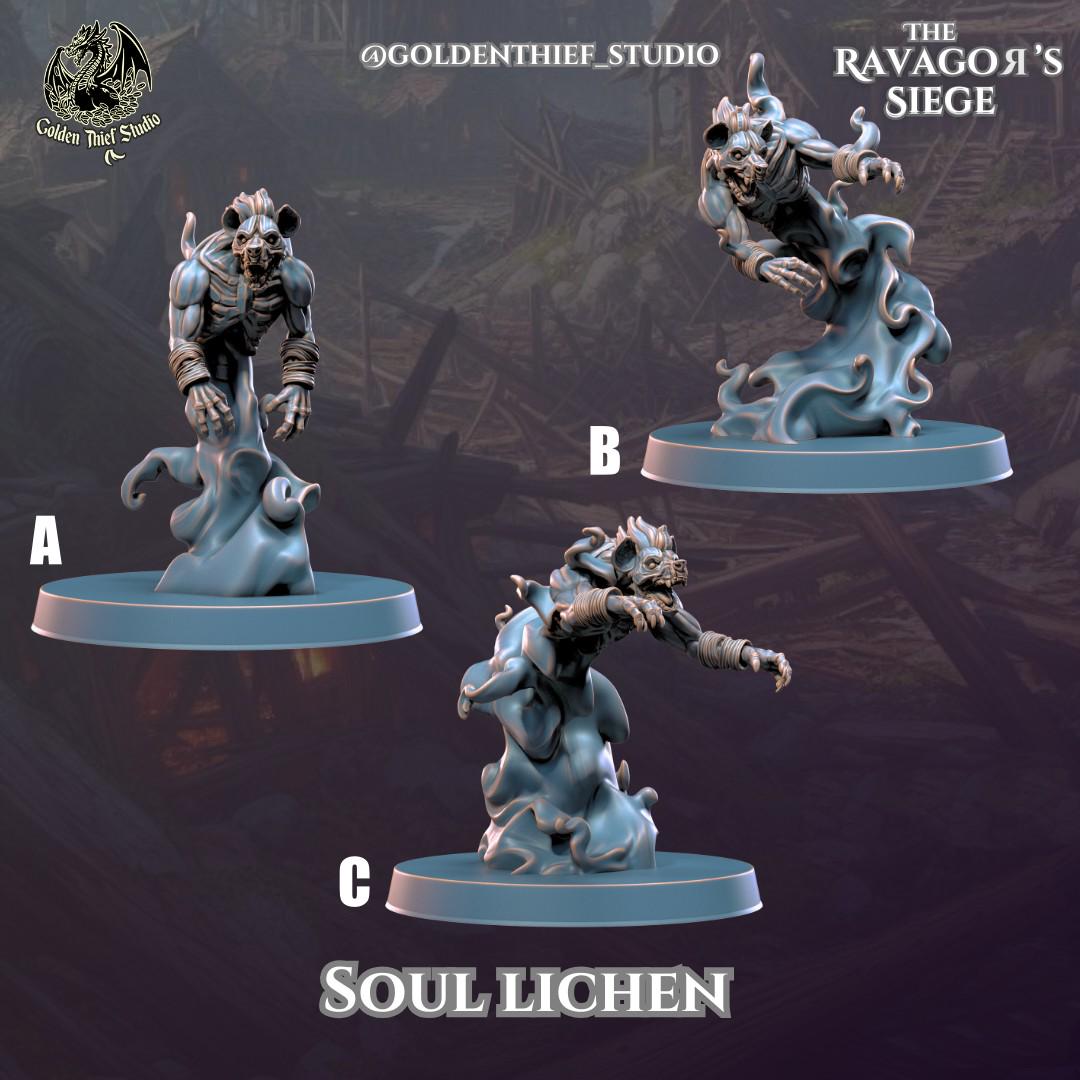 Gnoll Soul Lichen Miniature | Full Set All Models - Tabletop RPG & D&D miniature. Perfect for wargaming & collectors