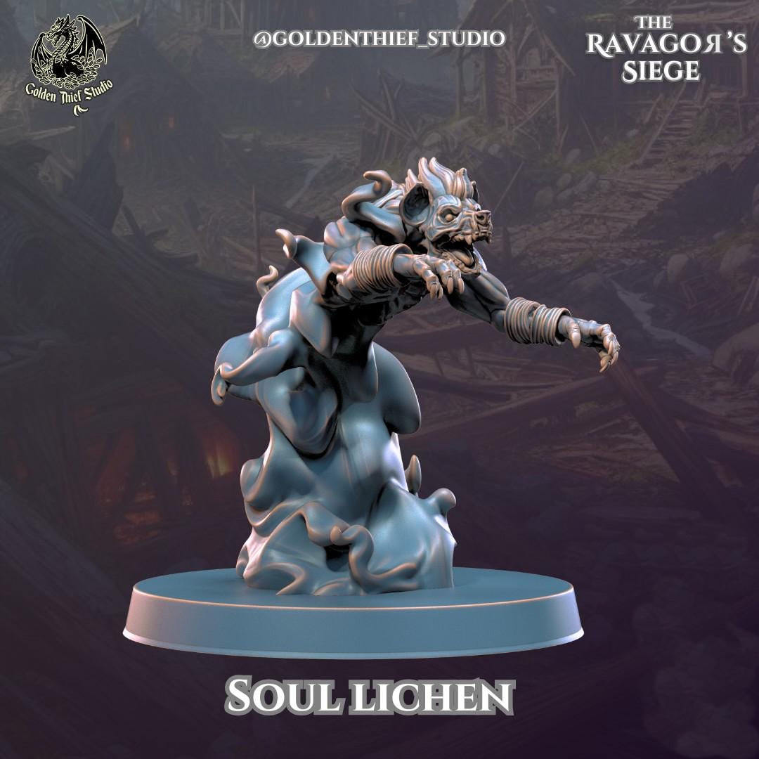 Gnoll Soul Lichen Miniature | Gnoll C - Tabletop RPG & D&D miniature. Perfect for wargaming & collectors