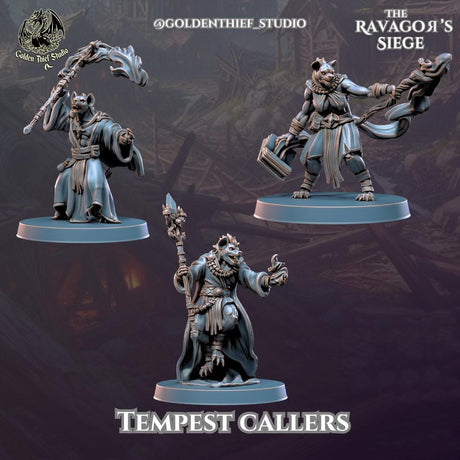 Gnoll Tempest Callers Miniature | Full Set All Models - Tabletop RPG & D&D miniature. Perfect for wargaming & collectors