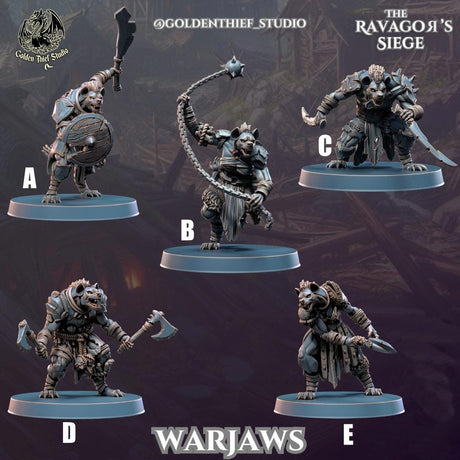 Gnoll Warjaws Miniature | Full Set All Models - Tabletop RPG & D&D miniature. Perfect for wargaming & collectors