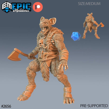 Gnoll hyena Miniature | A - Tabletop RPG & D&D miniature. Perfect for wargaming & collectors