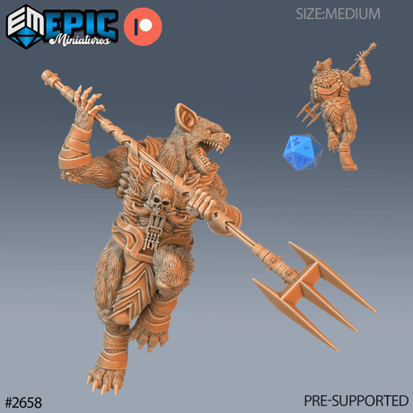 Gnoll hyena Miniature | C - Tabletop RPG & D&D miniature. Perfect for wargaming & collectors