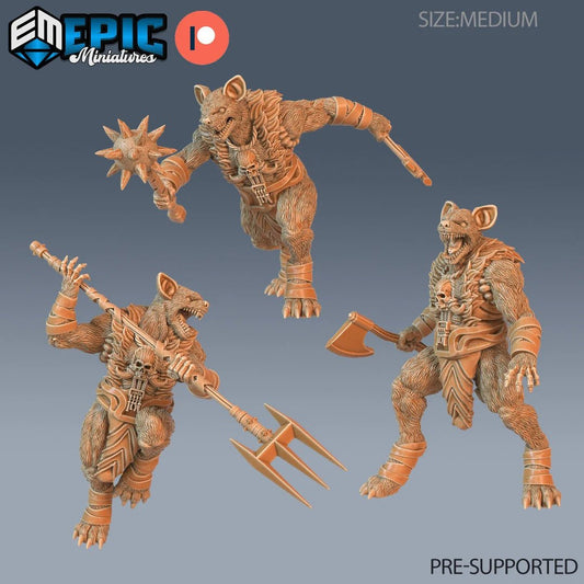 Gnoll Warriors Miniature - Set of 3 - 32mm