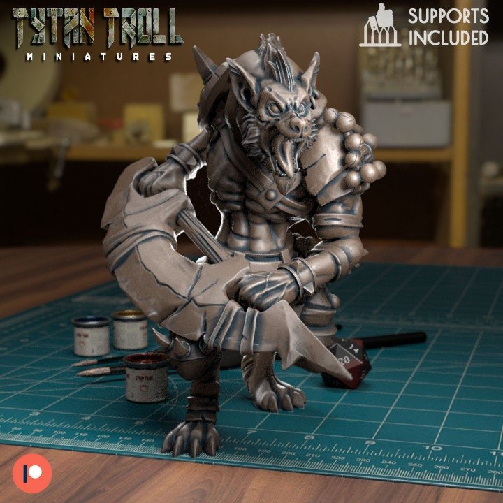 Gnoll Warriors Miniature | TT0175 Gnoll F - Tabletop RPG & D&D miniature. Perfect for wargaming & collectors