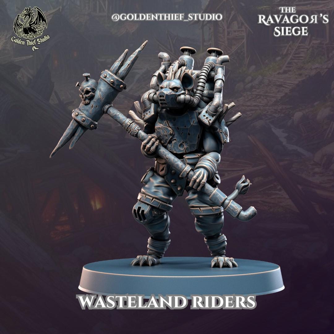 Gnoll Wasteland Riders Miniature - Gnoll A - 32mm