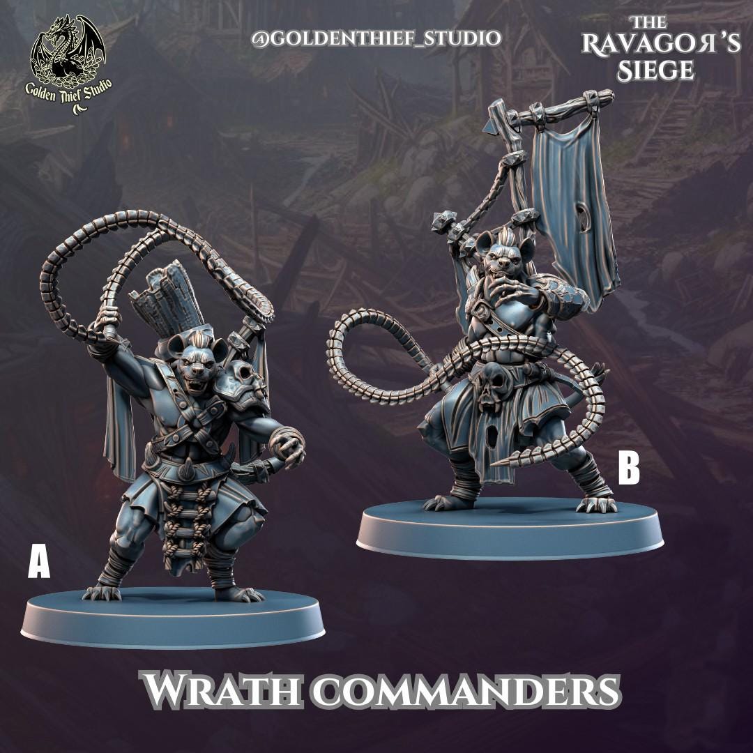 Gnoll Wrath Commanders Miniature | Full Set All Models - Tabletop RPG & D&D miniature. Perfect for wargaming & collectors