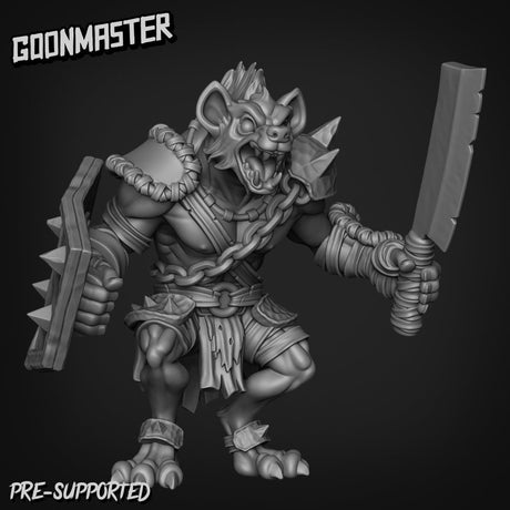 Gnolls Miniature | E - Tabletop RPG & D&D miniature. Perfect for wargaming & collectors