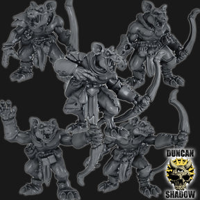 Gnolls with Bows Miniature | Set of 5 - Tabletop RPG & D&D miniature. Perfect for wargaming & collectors