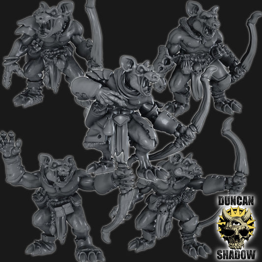 Gnolls with Bows Miniature - Set of 5 - 32mm