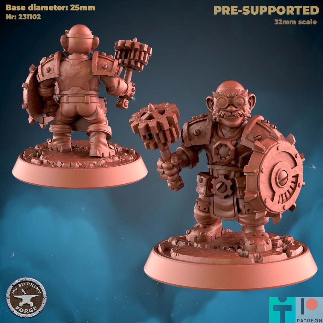 Gnome Cleric Paladin Miniature - B - 28mm