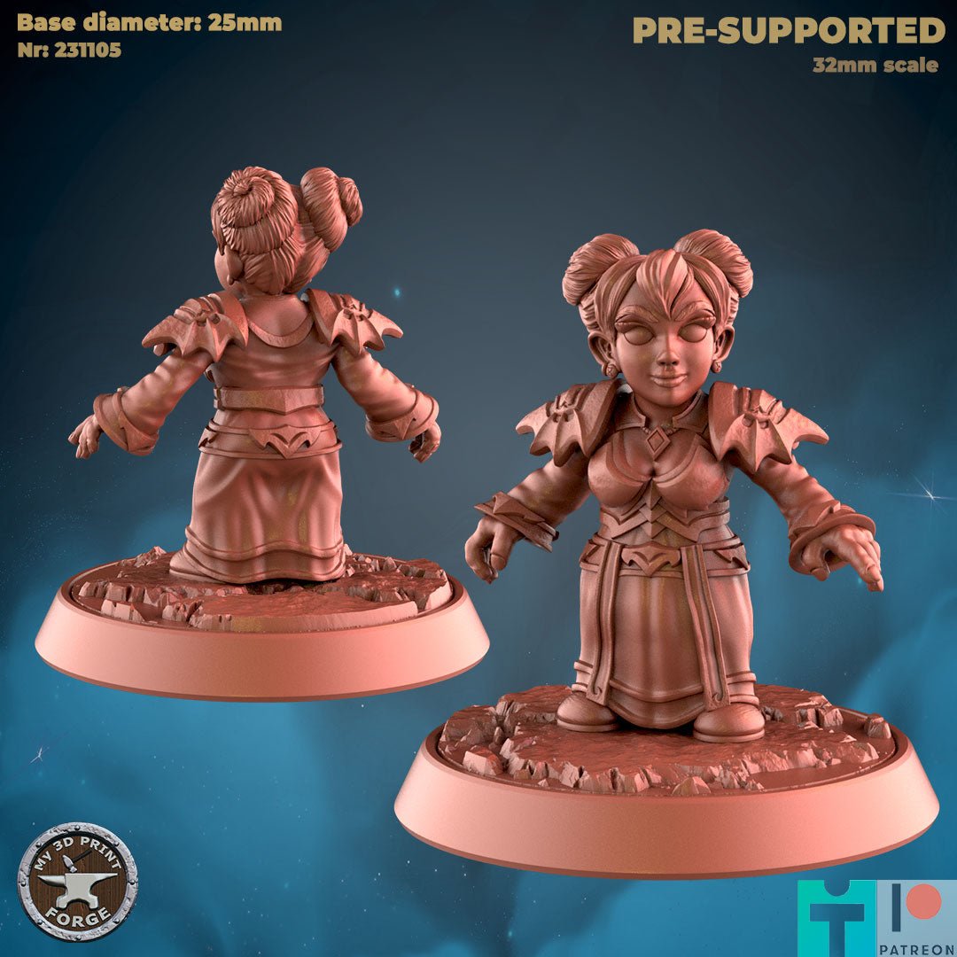 Gnome Cleric Wizard Miniature | A - Tabletop RPG & D&D miniature. Perfect for wargaming & collectors
