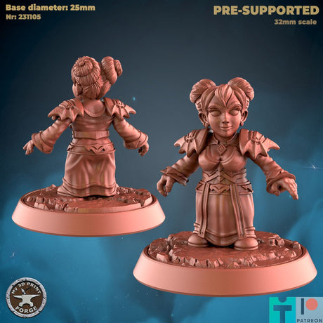 Gnome Cleric Wizard Miniature | A - Tabletop RPG & D&D miniature. Perfect for wargaming & collectors
