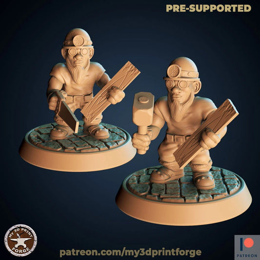 Gnome Engineer Miniature - Set of 2 - 28mm