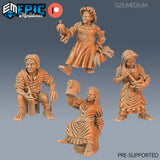 Gnome Npc Miniature | set of 4 - Tabletop RPG & D&D miniature. Perfect for wargaming & collectors
