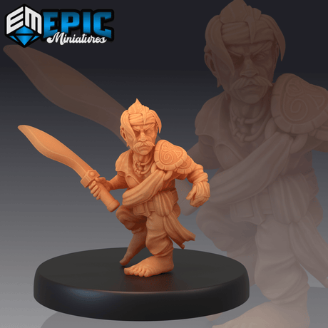 Gnome Pirates Miniature | B - Tabletop RPG & D&D miniature. Perfect for wargaming & collectors