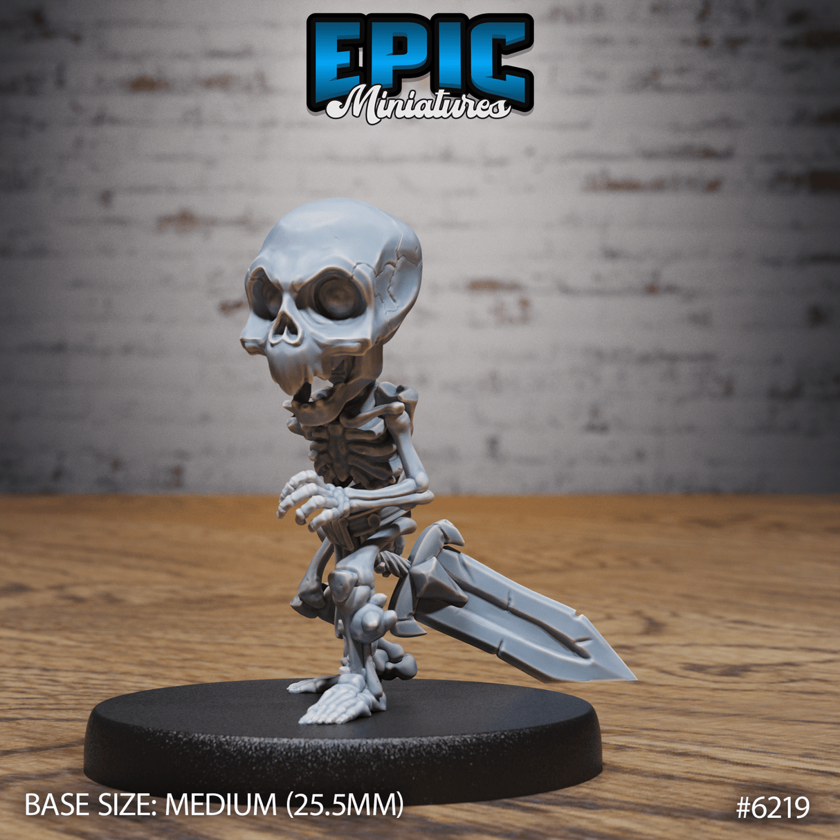 Gnome Skeleton Miniature | A - Tabletop RPG & D&D miniature. Perfect for wargaming & collectors