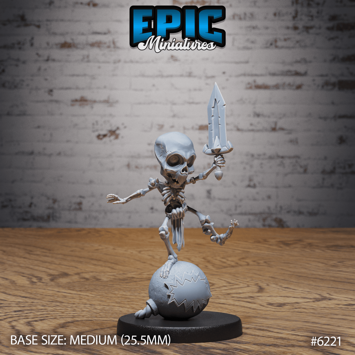 Gnome Skeleton Miniature | C - Tabletop RPG & D&D miniature. Perfect for wargaming & collectors