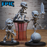 Gnome Skeleton Miniature | Set of 3 - Tabletop RPG & D&D miniature. Perfect for wargaming & collectors