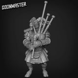 Goat Folk Bard And Flagbearer Miniature | A - Tabletop RPG & D&D miniature. Perfect for wargaming & collectors