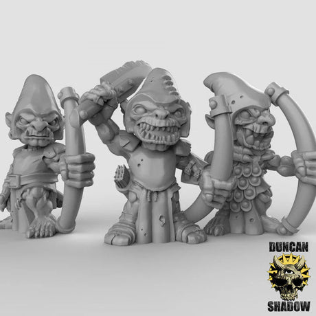 Goblin Archer Miniature | Set of 3 - Tabletop RPG & D&D miniature. Perfect for wargaming & collectors