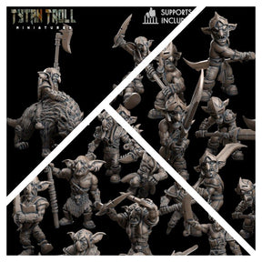 Goblin Battle Horde Miniature | Full Set All Models - Tabletop RPG & D&D miniature. Perfect for wargaming & collectors