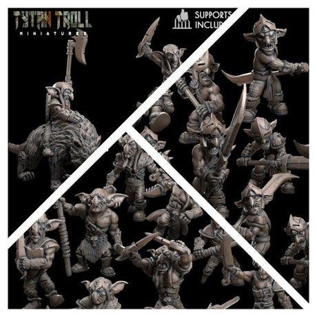 Goblin Battle Horde Miniature | Full Set All Models - Tabletop RPG & D&D miniature. Perfect for wargaming & collectors
