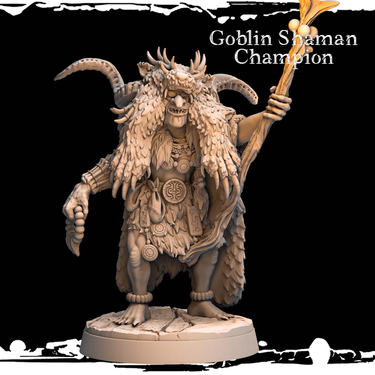 Goblin Champions Miniature | Goblin Shaman - Tabletop RPG & D&D miniature. Perfect for wargaming & collectors