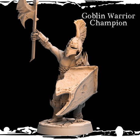 Goblin Champions Miniature | Goblin Warrior - Tabletop RPG & D&D miniature. Perfect for wargaming & collectors