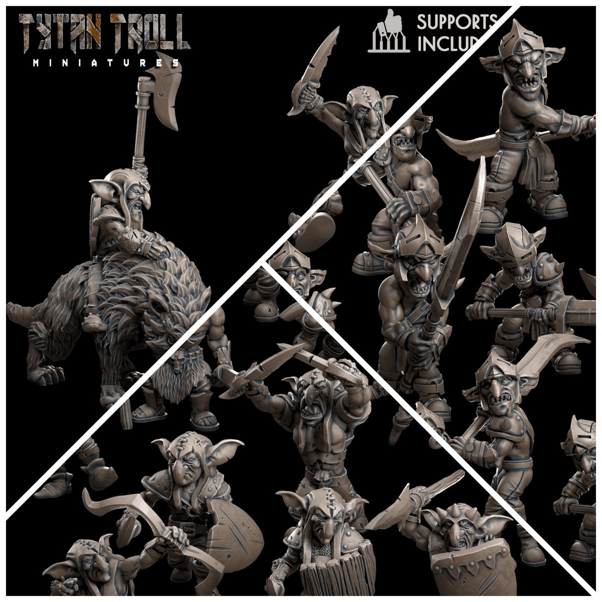 Goblin Horde Miniature | Full Set All Models - Tabletop RPG & D&D miniature. Perfect for wargaming & collectors