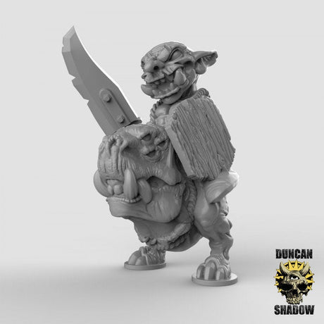 Goblin Hound Riders Miniature | D0108 (middle) - Tabletop RPG & D&D miniature. Perfect for wargaming & collectors