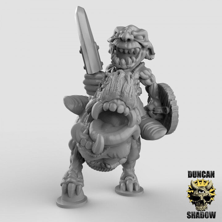 Goblin Hound Riders Miniature | D0109 (right) - Tabletop RPG & D&D miniature. Perfect for wargaming & collectors