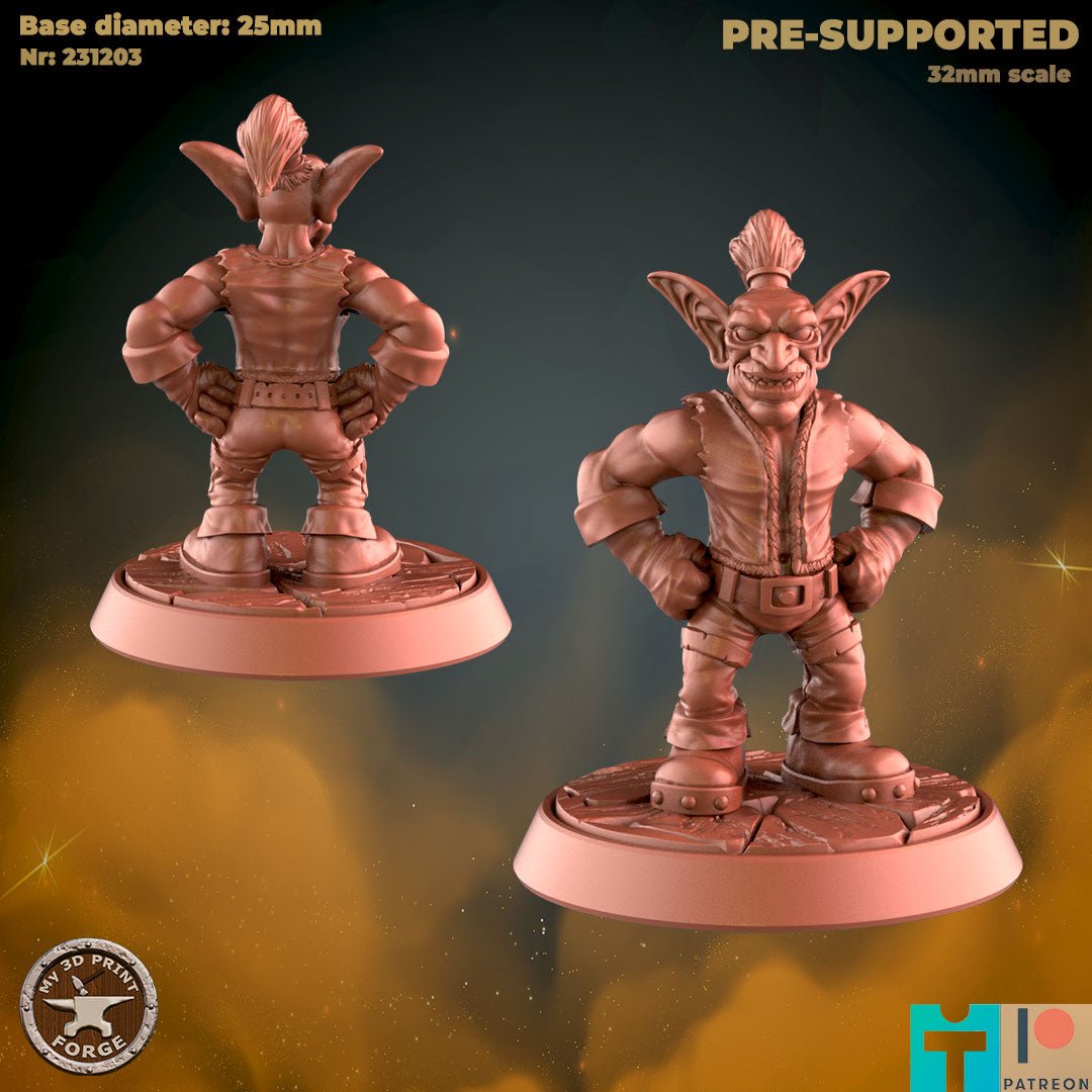Goblin Mechanic Miniature | C - Tabletop RPG & D&D miniature. Perfect for wargaming & collectors