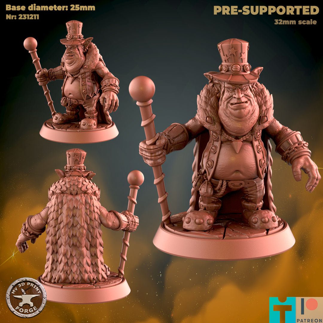 Goblin Merchant Miniature | A - Tabletop RPG & D&D miniature. Perfect for wargaming & collectors