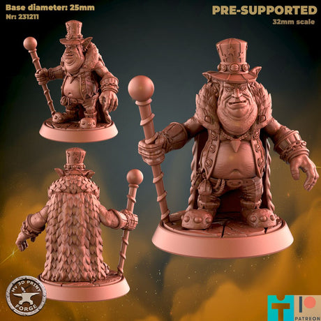 Goblin Merchant Miniature | A - Tabletop RPG & D&D miniature. Perfect for wargaming & collectors