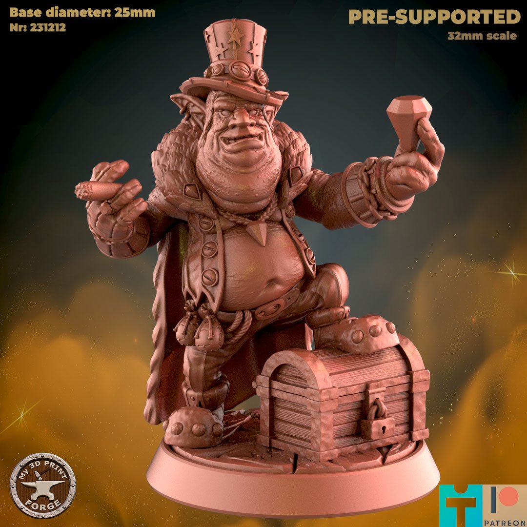 Goblin Merchant Miniature | B - Tabletop RPG & D&D miniature. Perfect for wargaming & collectors