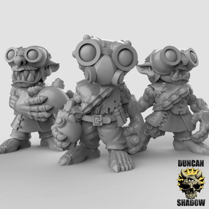 Goblin Artificer Miniature | Set of 3 - Tabletop RPG & D&D miniature. Perfect for wargaming & collectors