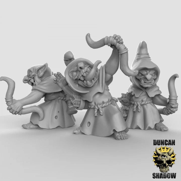 Goblin cultist Archers Miniature | Set of 3 - Tabletop RPG & D&D miniature. Perfect for wargaming & collectors