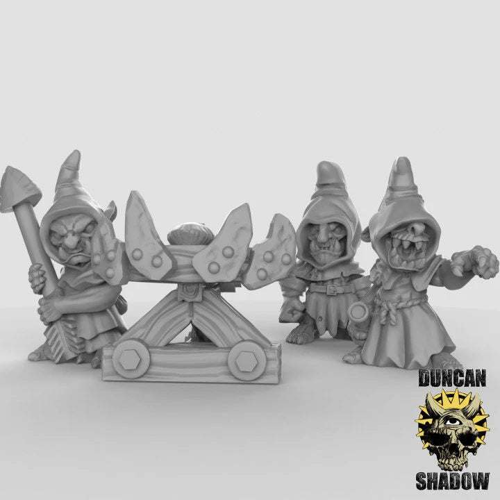 Goblin ballista team | set of 4 - Tabletop RPG & D&D miniature. Perfect for wargaming & collectors
